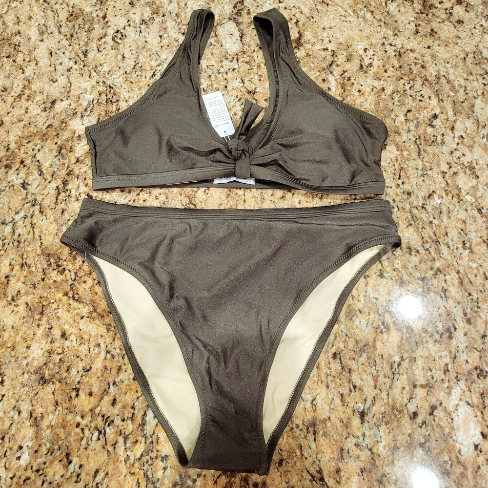 NWT Marina Vida Olive Green 2‎ piece Bikini Size XL